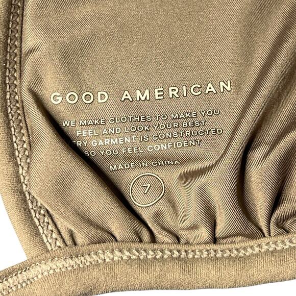 NWT Good American Shine Perfect Fit Brown Padded Triangle‎ Bikini Top Size 7 4X - Picture 5 of 6